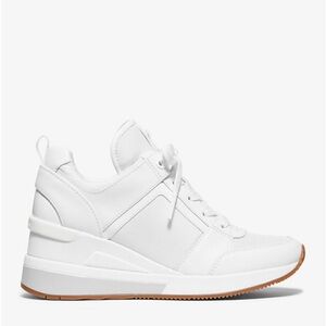 Michael Kors Georgie Leather and Canvas Trainer 7.5